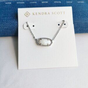 Kendra Scott Elisa Pendant Necklace Silver White Pearl Elegant Gift